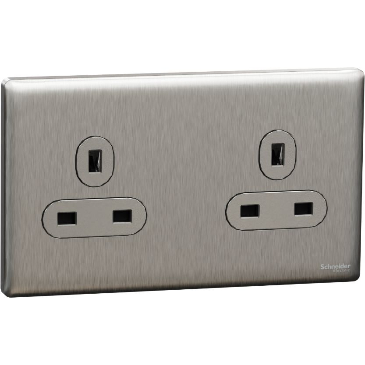 Schneider Electric 施耐德電氣 NUXT426_SS UNICA X 13A 250V~ 雙位插座 (炫星銀)